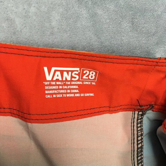 Vans Mens Swim Shorts size 28 The Era Stretch Red Blue Stripe‎ Lace Up Cargo - Picture 3 of 14